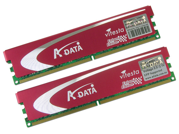 Memoria ADATA Vitesta Extreme Edition DDR2, PC2-6400 (800Mhz) 2GB (2 x 1GB), Kit con dos piezas de 1GB