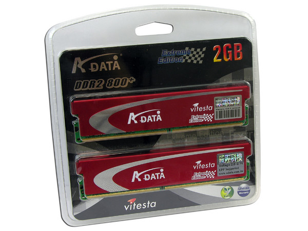 Memoria ADATA Vitesta Extreme Edition DDR2, PC2-6400 (800Mhz) 2GB (2 x 1GB), Kit con dos piezas de 1GB