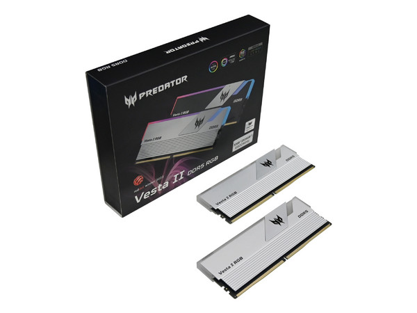 Memoria DIMM Acer Predator VESTA II, DDR5 PC5-48000 (6000MHz), CL32, 32GB (2x16GB).