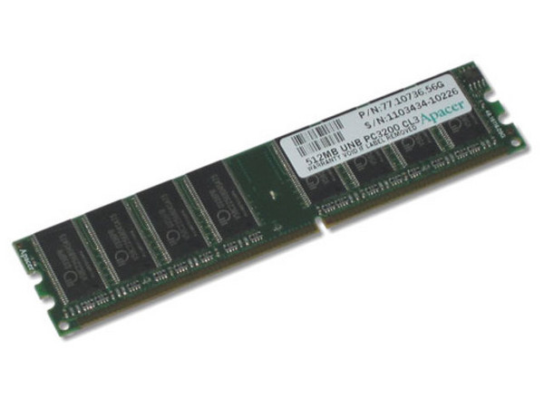 Memoria Apacer DDR DIMM PC3200 (400Mhz), 512MB