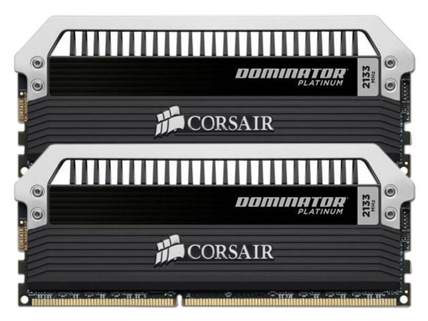 Memoria Corsair Dominator Platinum DDR3 PC3-17066 (2133MHz), CL9, 16 GB (2 x 8GB), Kit con dos piezas de 8GB.