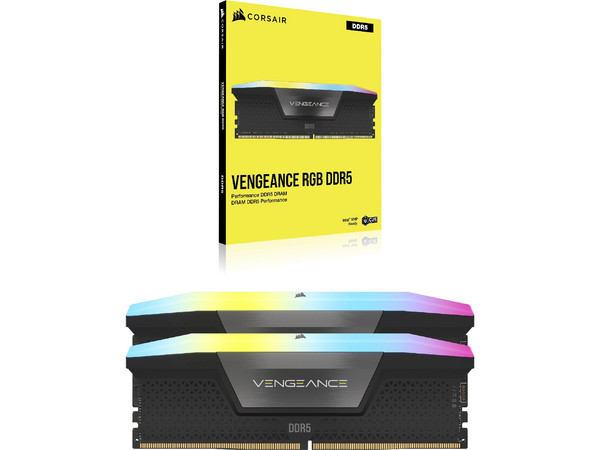 Memoria DDR RAM CORSAIR Vengeance RGB DDR5 de 16GB (2x8GB), 5200MT/s, RGB.