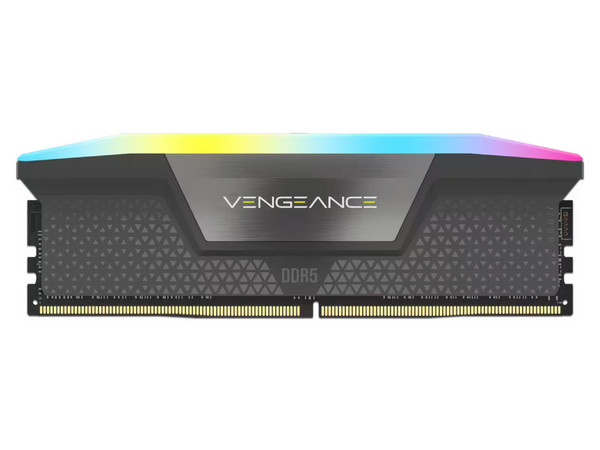 Memoria DIMM Corsair VENGEANCE RGB, DDR5 PC5-41600 (5200 MHz), CL40, RGB, 32GB (2 x 16GB). Color Negro.