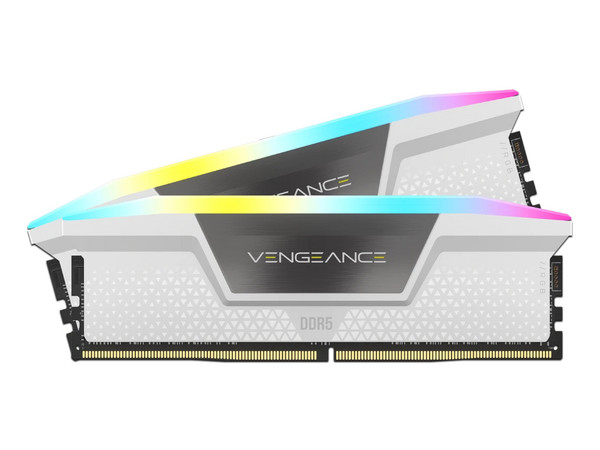 Kit de Memorias DIMM Corsair Vengance DDR5 PC5-44800 (5600 MHz), C36, 32GB (2 x 16GB), RGB, Color Blanco.