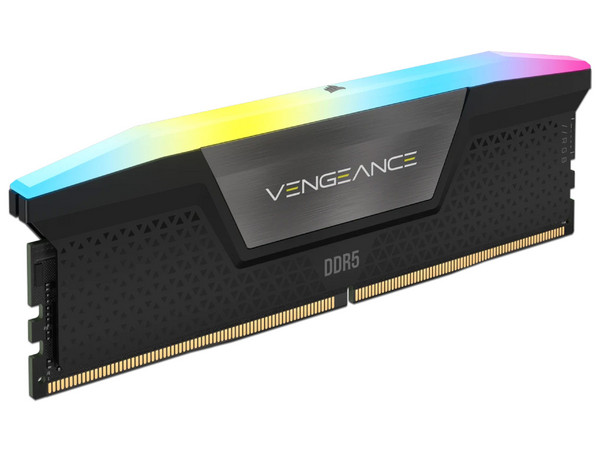 Memoria DIMM Corsair Vengeance RGB, DDR5 PC5-51200 (6400 MHz), CL36, 32GB (2 x 16GB). Color Negro.