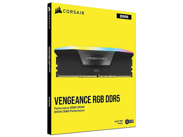 Memoria DIMM Corsair Vengeance RGB, DDR5 PC5-51200 (6400 MHz), CL36, 32GB (2 x 16GB). Color Negro.