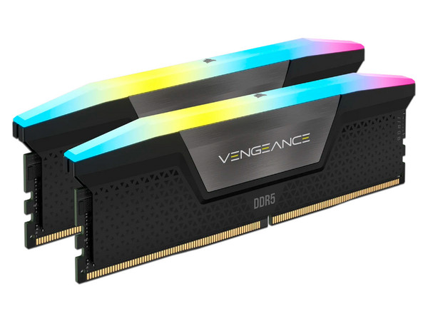 Memoria DIMM Corsair VENGEANCE RGB, DDR5 PC5-51200 (6400 MHz), CL32, 64GB (2 x 32GB). Color Negro.