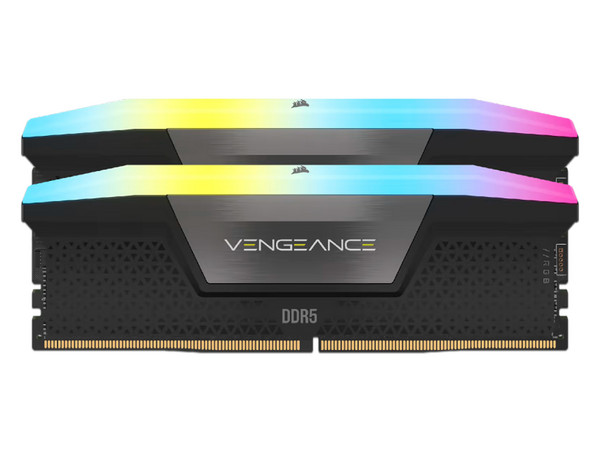 Memoria DIMM Corsair VENGEANCE RGB, DDR5 PC5-51200 (6400 MHz), CL32, 64GB (2 x 32GB). Color Negro.
