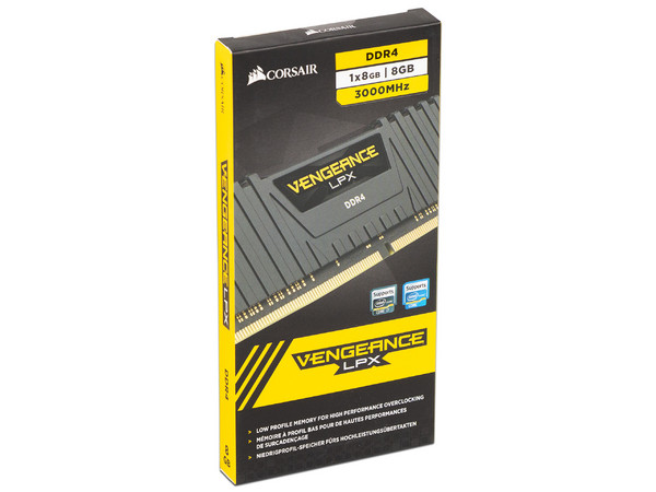 Memoria Corsair Vengeance LPX DDR4 PC4-24000 (3000MHz) de 8GB. Color Negro.