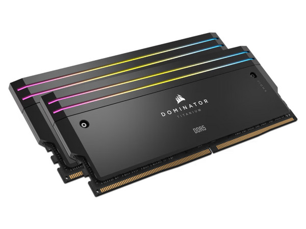 Memoria DIMM CORSAIR Dominator Titanum RGB, DDR5 PC5-56000 (7000MHz), CL34,  32GB (2 x 16GB). Color Negro.