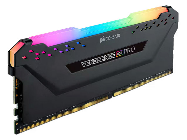 Memoria DIMM Corsair Vengeance RGB PRO, DDR4 PC4-25600 (3200MHz), CL16, 8GB.