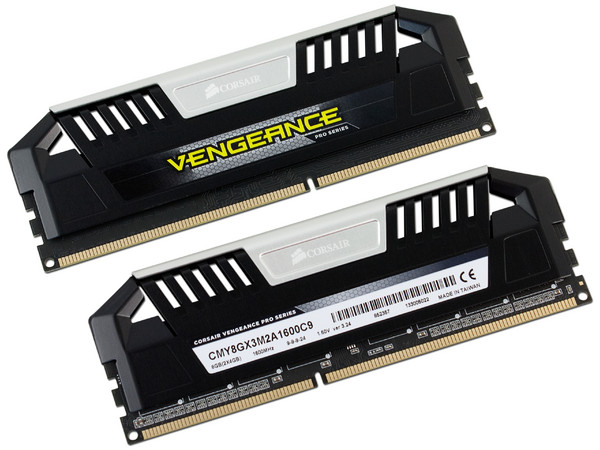 Memoria Corsair Vengeance Pro DDR3 PC3-12800 (1600MHz), CL9, 8 GB (2 x 4 GB), Kit con dos piezas de 4 GB.