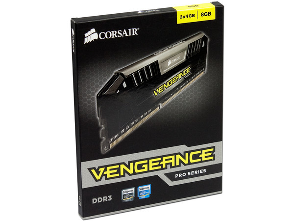 Memoria Corsair Vengeance Pro DDR3 PC3-12800 (1600MHz), CL9, 8 GB (2 x 4 GB), Kit con dos piezas de 4 GB.