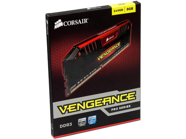 Memoria Corsair Vengeance Pro DDR3 PC3-12800 (1600MHz), CL9, 8 GB (2 x 4 GB), Kit con dos piezas de 4 GB.
