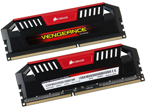 Memoria Corsair Vengeance Pro DDR3 PC3-12800 (1600MHz), CL9, 8 GB (2 x 4 GB), Kit con dos piezas de 4 GB.
