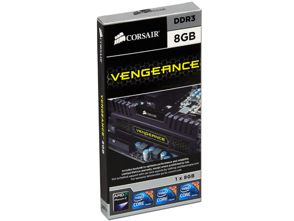 Memoria DIMM Corsair Vengeance DDR3 PC3-12800 (1600MHz), CL 10,  8 GB.