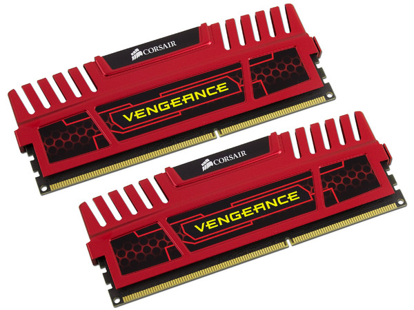 Memoria Corsair Vengeance DDR3 PC3-12800 (1600MHz), CL9, 8 GB, Kit con dos piezas de 4 GB.