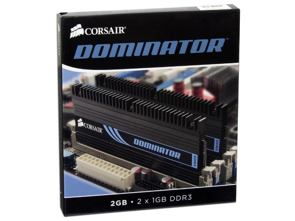 Memoria Corsair Dominator de 2GB (2x1GB) DDR3 1600MHz (PC3-12800)
Timing: 9-9-9-24, Voltaje: 1.80V
Modelo: TW3X2G1600C9D G