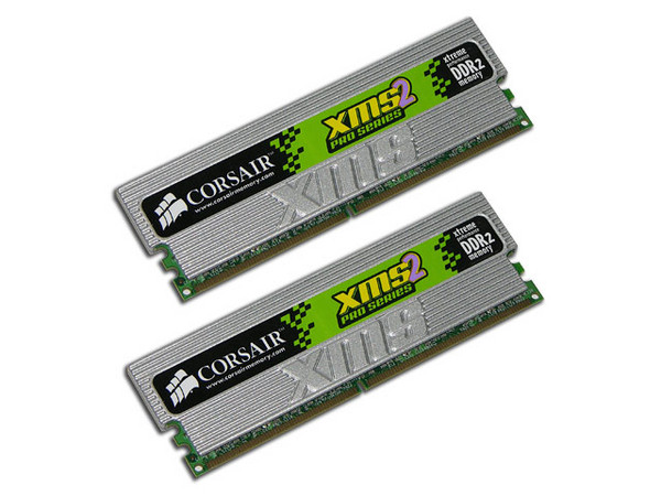 Memoria Corsair XMS2 de 2GB (2 x 1GB) DDR2 800 (PC2 6400)
Timing: 4-4-4-12, Cas Latency: 4, Voltaje: 2.0V.
Ventajas: EPP
Modelo: TWIN2X2048-6400C4PRO