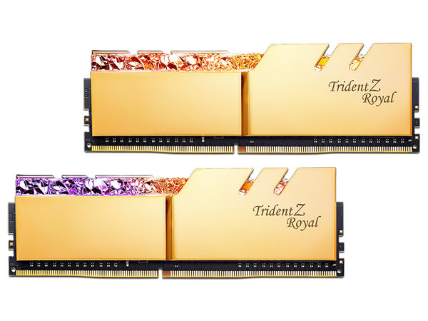 Memoria G.Skill Trident Z Royal DDR4 PC4-24000 (3000MHz), CL16, 16GB (2 x 8GB), Kit con dos piezas de 16GB. Color Dorado.