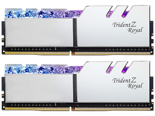 Memoria DIMM G.SKILL Trident Z Royal, DDR4, PC4-28800 (3600MHz), CL18, 32GB (2 x 16GB), Color Plata.