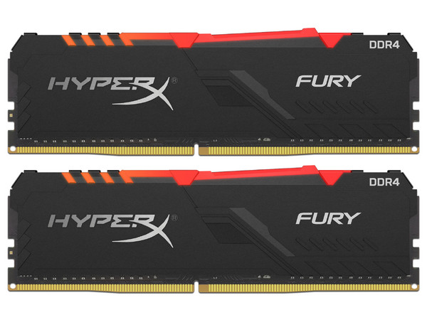 Memoria Kingston HyperX Fury RGB DDR4 PC4-29800 (3733MHz), CL19, XMP, 32GB (2 x 16GB). Color Negro.
