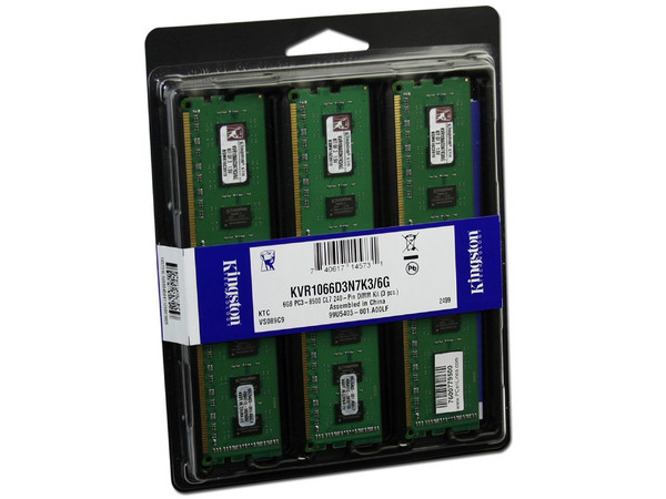 KINGSTON 6GB  PC3 10600 CL9 240 (3PZAS) MODELO KVR133D3N9K36G