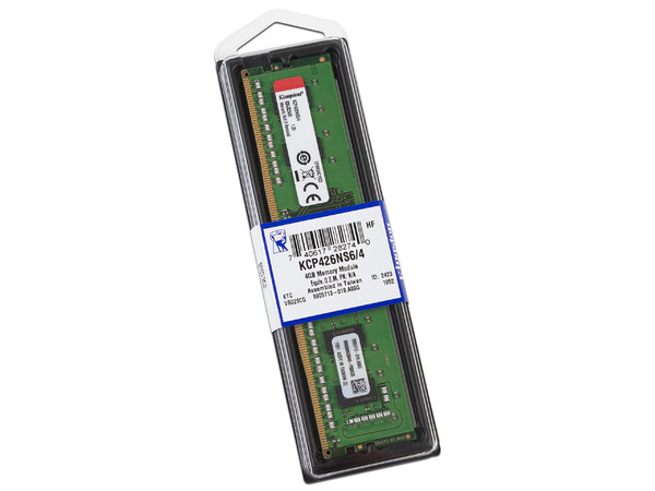 Memoria DIMM Kingston DDR4, PC4-21300 (2666MHz) CL19, 4 GB.