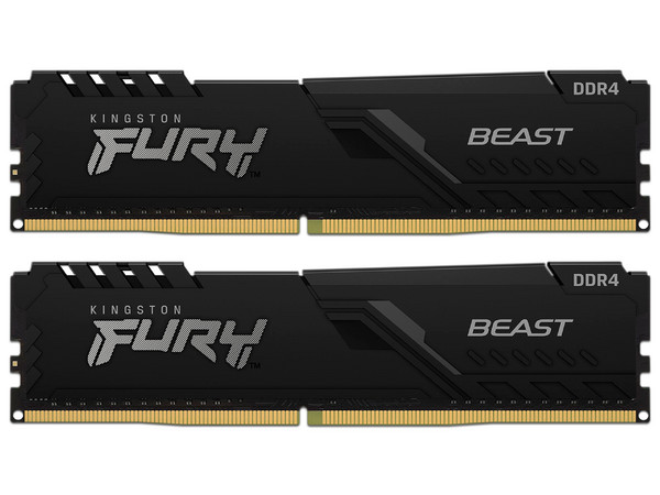 Kit de Memorias Kingston Fury Beast Black DDR4 PC4-21300 (2666MHz), CL16, 16GB (2 x 8GB).