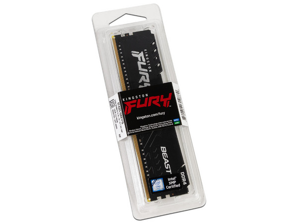 Memoria DIMM Kingston Fury Beast, DDR4, PC4-25600 (3200MHz), CL16, 16GB.