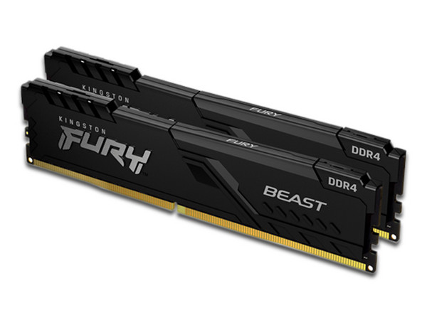 Kit de Memorias Kingston Fury Beast Black DDR4 PC4-25600 (3200MHz), CL16, 32GB (2 x 16GB).