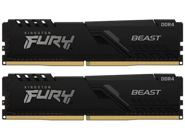 Memoria Ram Kingston Fury DDR4 BEAST BLACK 3200MHz, 32GB (2 x 16GB), Color Negro.