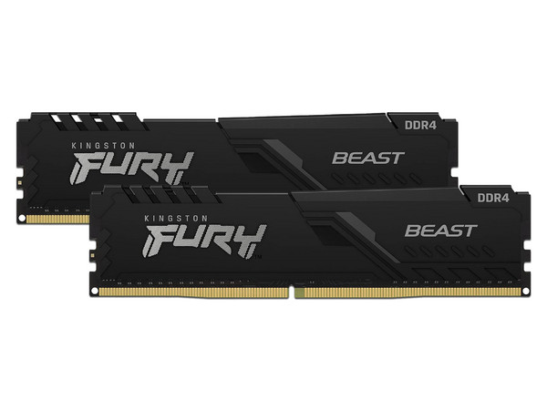 Memoria DIMM Kingston Fury Beast Black, DDR4 PC4-25600 (3200MHz), CL16, 64GB (2 x 32GB).