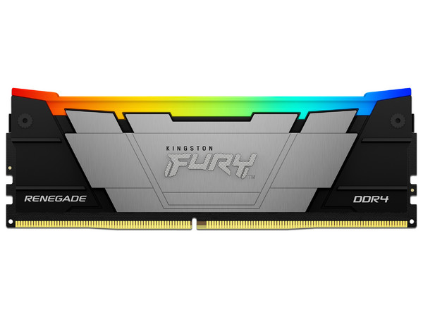 Kit de Memorias DIMM Kingston Fury Renegade RGB, DDR4 (3200 MHz), CL16, 32GB (2 x 16GB). Color Negro