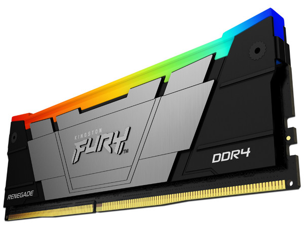 Kit de Memorias DIMM Kingston Fury Renegade RGB, DDR4 (3200 MHz), CL16, 32GB (2 x 16GB). Color Negro