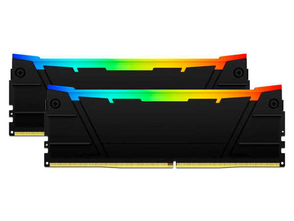 Kit de Memorias DIMM Kingston Fury Renegade RGB, DDR4 PC4-28800 (3600MHz), CL16, 16GB (2 x 8GB). Color Negro.