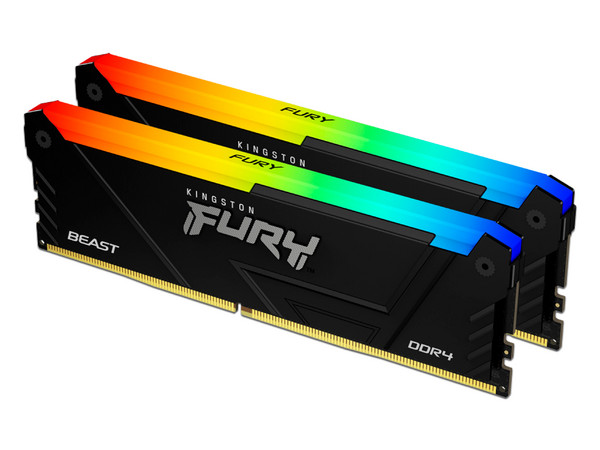 Kit de Memorias Kingston Fury Beast, DDR4 PC4-28800 (3600MHz), CL17, 16GB (2 x 8GB). Color Negro.
