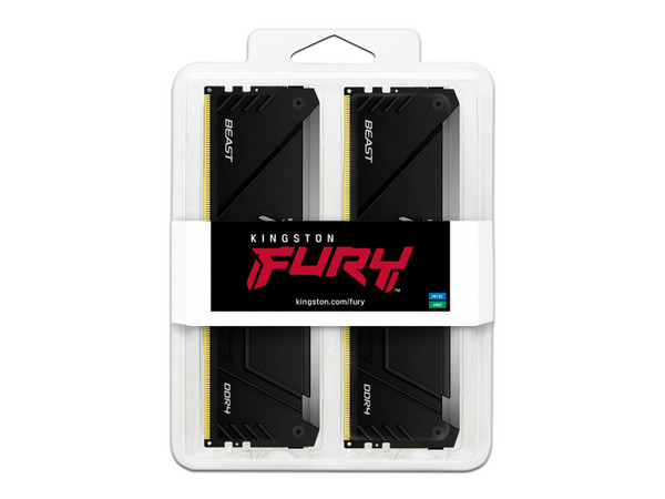Kit de Memorias Kingston Fury Beast, DDR4 PC4-28800 (3600MHz), CL17, 16GB (2 x 8GB). Color Negro.
