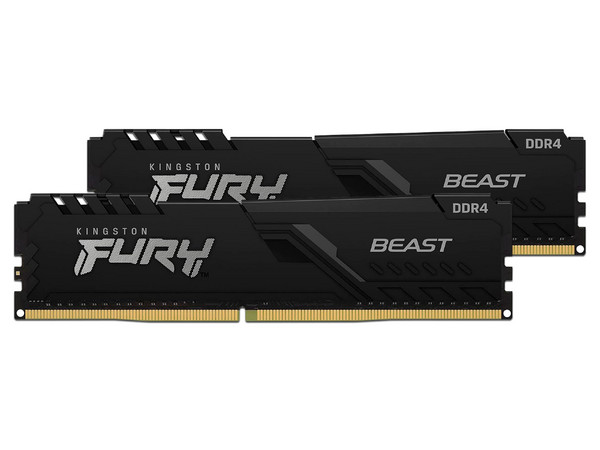 Kit de Memorias Kingston Fury Beast, DDR4 PC4-28800 (3600MHz), CL17, 16GB (2 x 8GB). Color Negro.