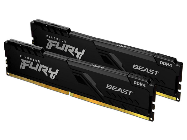 Kit de Memorias Kingston Fury Beast, DDR4 PC4-28800 (3600MHz), CL17, 16GB (2 x 8GB). Color Negro.