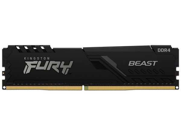 Memoria DIMM Kingston FURY Beast Black, DDR4 PC4-28800 (3600MHz), CL18, 16GB.