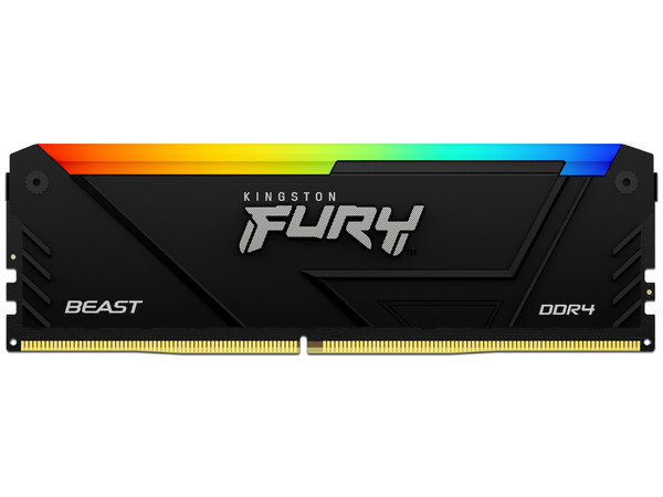 Memoria DIMM Kingston FURY Beast RGB DDR4, PC4-28800 (3600MHz), CL18, 32GB. Color Negro.