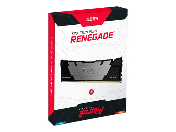 Memoria DIMM Kingston Fury Renegade Black, DDR4 PC4-28800 (3600MHz), CL18, 32GB.