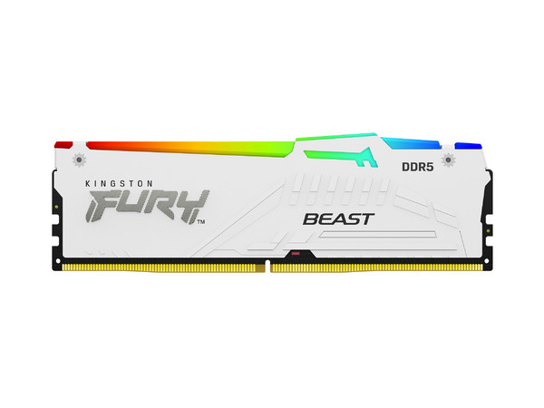 Kit de Memorias DIMM Kingston FURY Beast White, DDR5 (5200MHz), CL40, 128GB (4 x 32GB).
