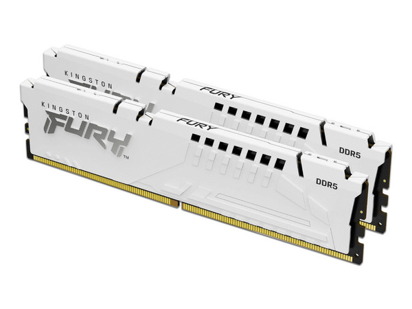 Kit de Memorias DIMM Kingston FURY Beast, DDR5 PC5-41600 (5200MHz), CL40, 64GB (2 x 32GB). Color Blanco.