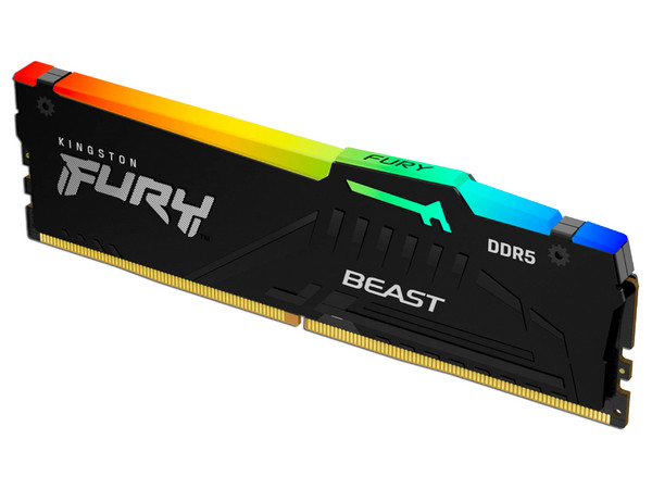 Memoria DIMM Kingston Fury Beast DDR5 RGB, PC5-44800 (5600MHz), 16GB . Color Negro.