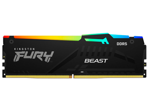 Memoria DIMM Kingston Fury Beast DDR5 RGB, PC5-44800 (5600MHz), 16GB . Color Negro.