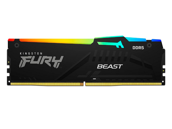 Memoria DIMM Kingston FURY BEAST RGB DDR5, PC5-44800 (5600MHz), Non-ECC, CL36, 32GB.