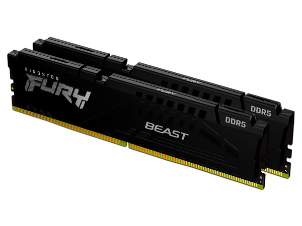 Kit de Memorias DIMM Kingston FURY Beast, DDR5 PC5-44800 (5600MHz), CL36, 16GB (2 x 8GB). Color Negro.