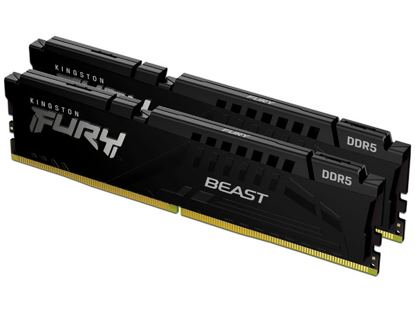 Kit de Memorias DIMM Kingston FURY Beast, DDR5 PC5-44800 (5600MHz), CL36, 64GB (2 x 32GB). Color Negro.